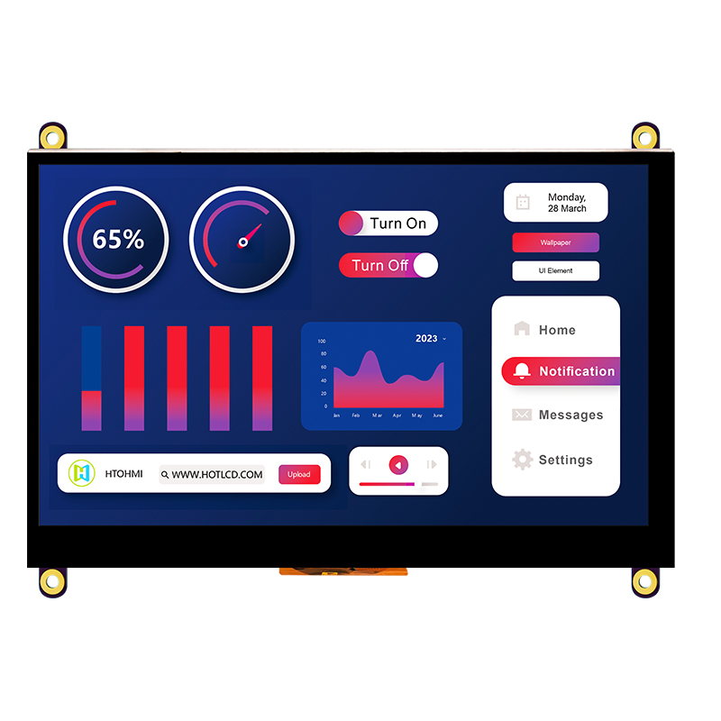 7 Inch TFT LCD Display With Capacitive Touchscreen