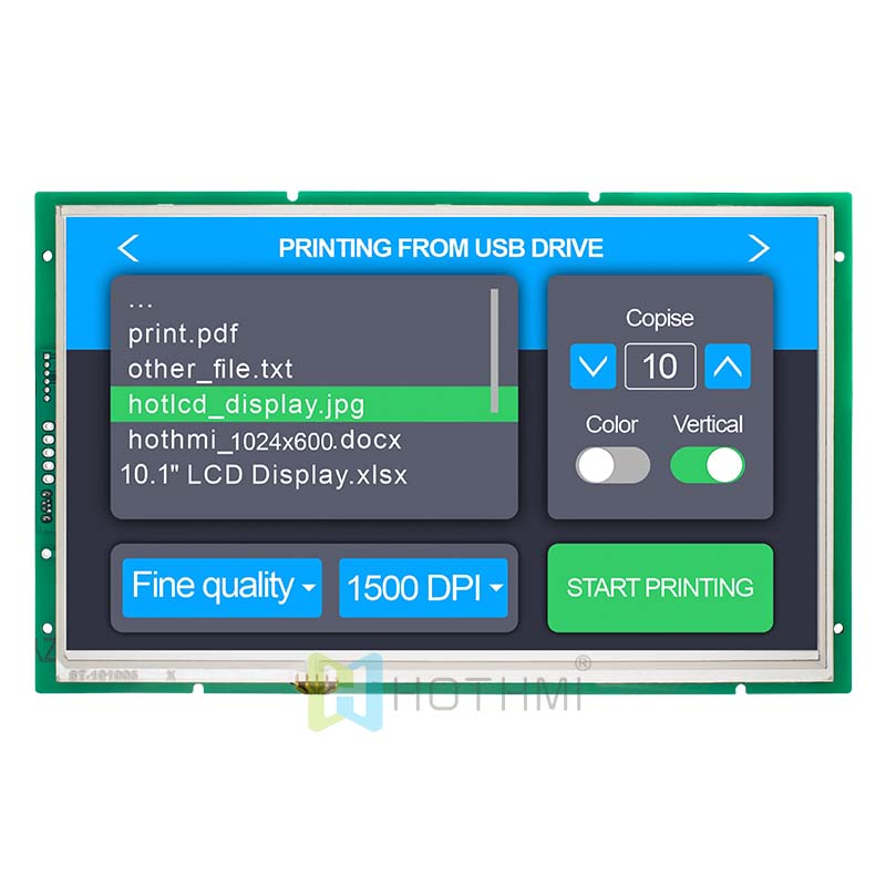 10.1 inch Smart TFT Display 1024x600 IPS Screen For HMI