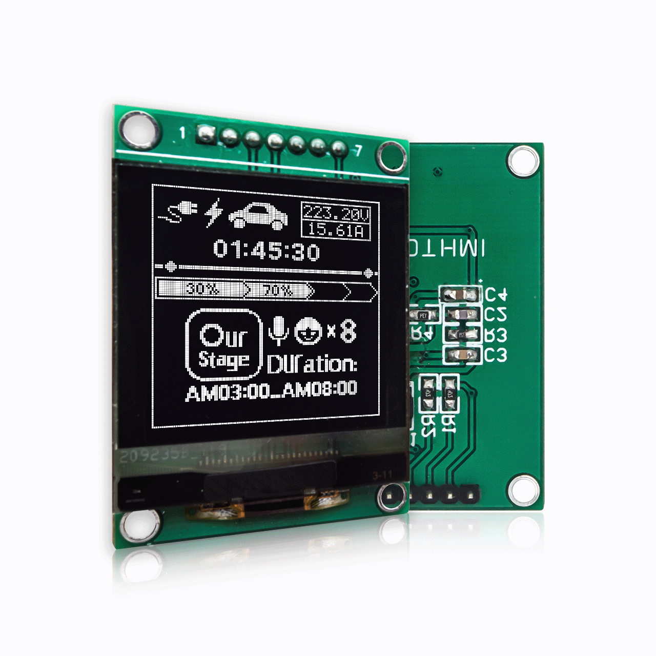 1.5inch 128x128 White Graphic OLED Module MONO DISPLAY SH1107