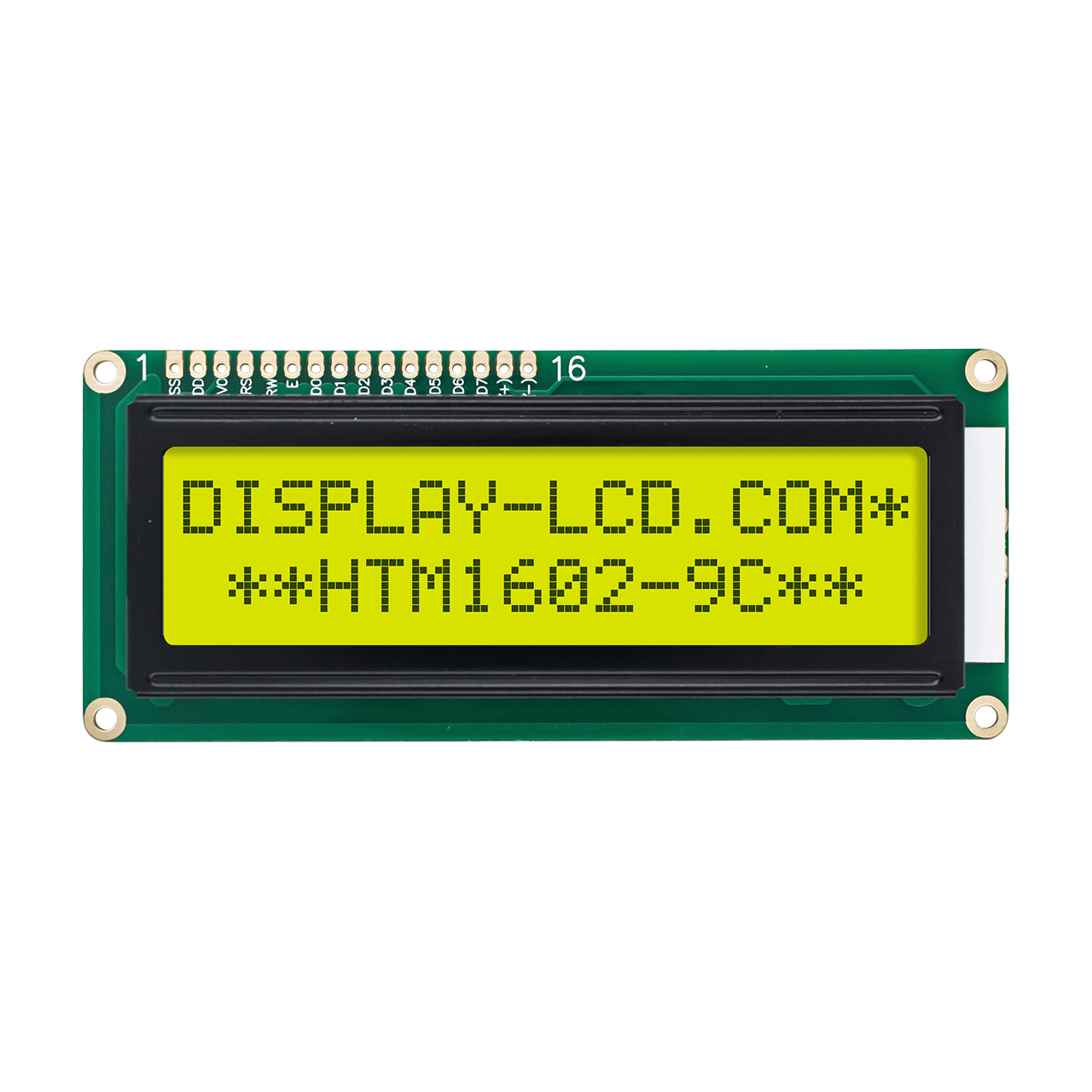 2x16 Dot Matrix Character LCD Module With Yellow-Green Backlight