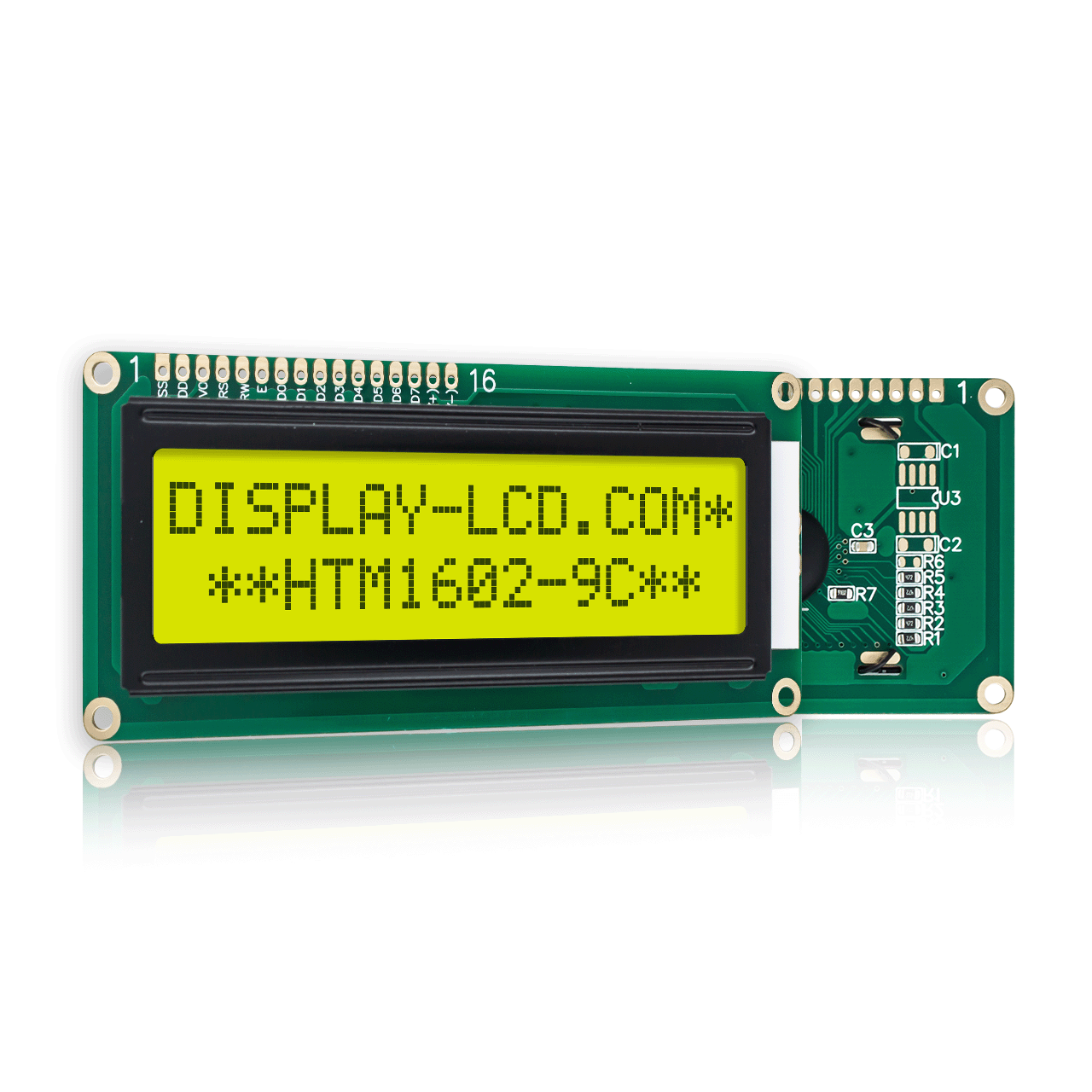 2x16 Dot Matrix Character LCD Module With Yellow-Green Backlight