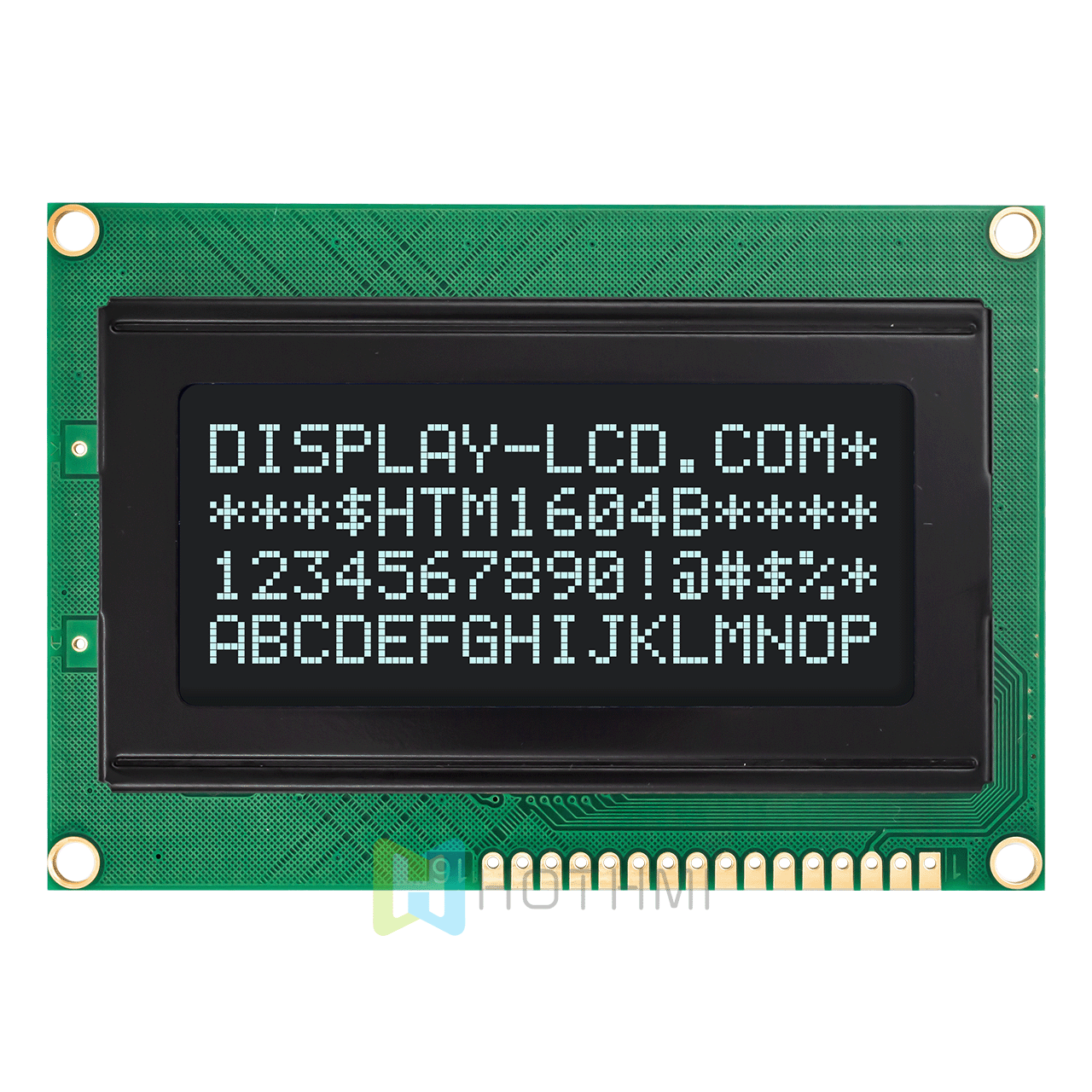 character LCD Module |4x16 DSTN(-) white side backlit monochrome LCD display | Arduino | MCU interface | ST7066U controller | transflective | white text on black background