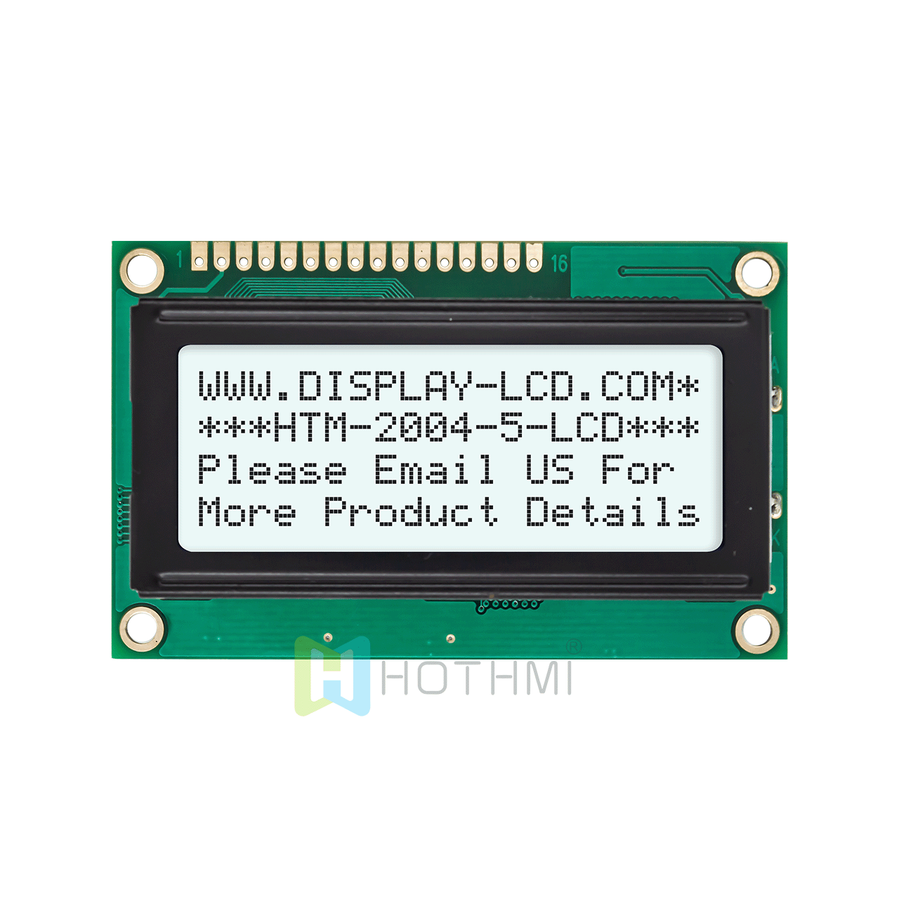 4X20 character LCD module/ monochrome 3.3v/5.0v/FSTN positive display/white backlight/white background with gray characters/Arduino/transflective LCD display