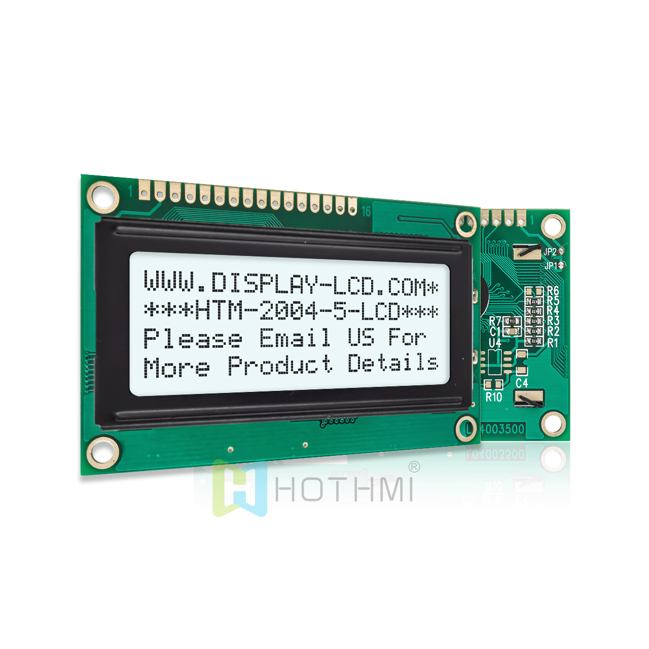 4X20 character LCD module/ monochrome 3.3v/5.0v/FSTN positive display/white backlight/white background with gray characters/Arduino/transflective LCD display