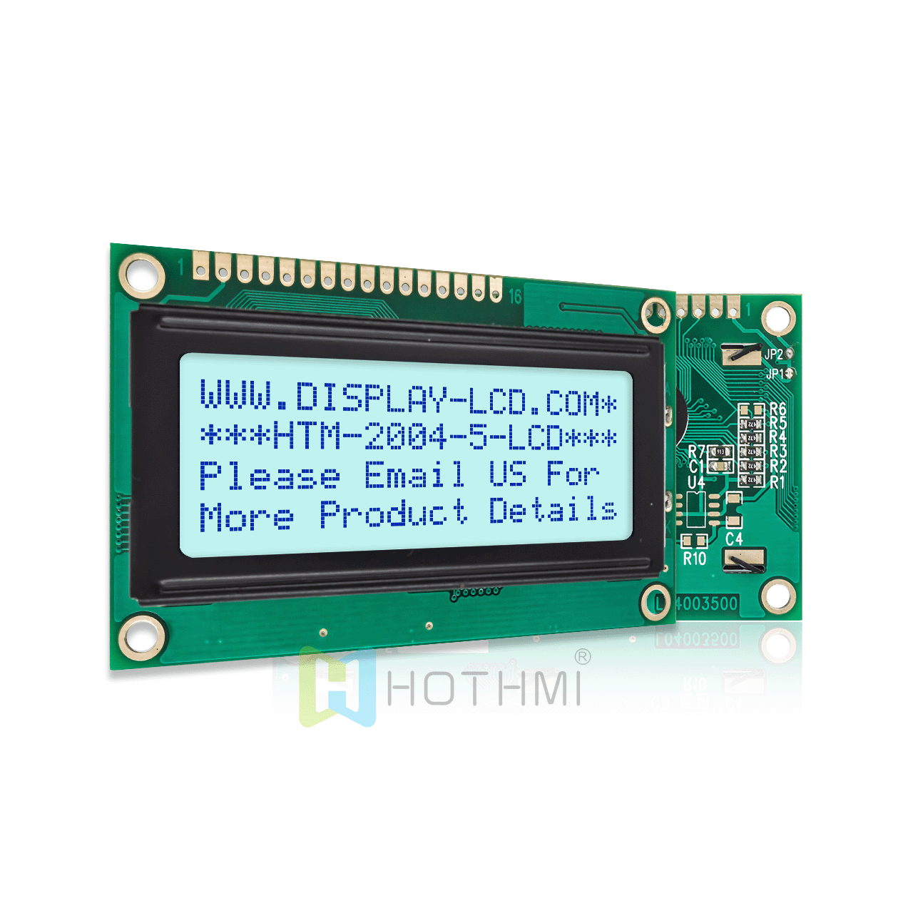 4X20 character LCD module/ monochrome 5.0v/STN positive display/white backlight/Arduino/transflective LCD display/grey background with blue characters