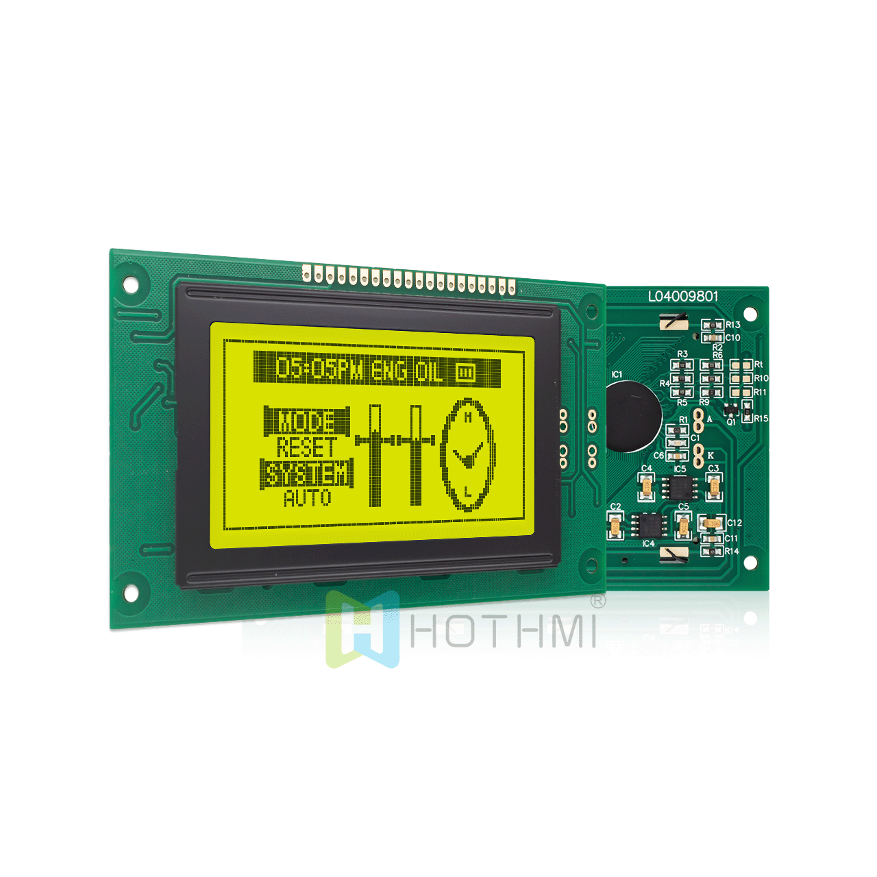 128x64 Graphic LCD Module With Yellow-Green Backlight