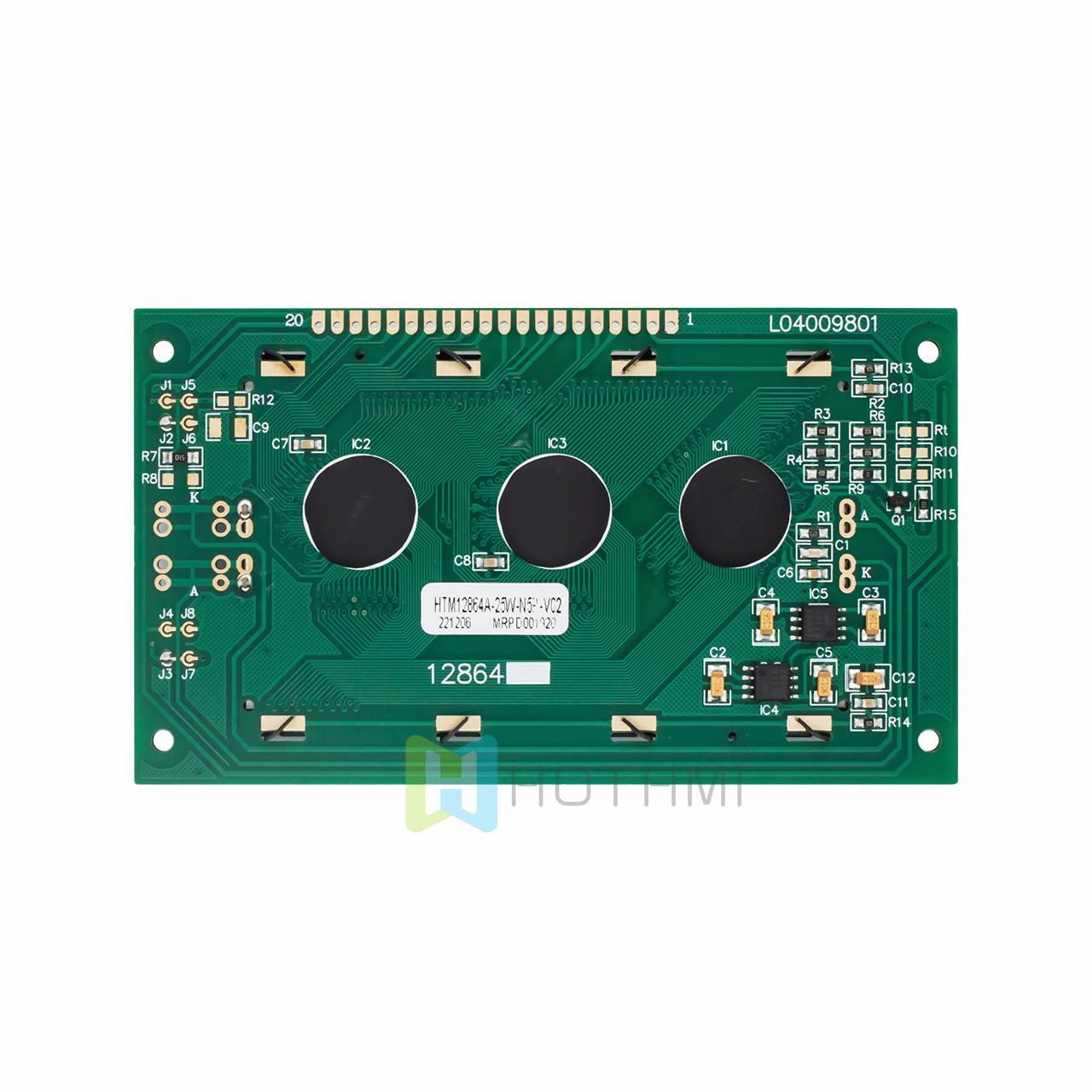 3.2"128X64 monochrome graphic LCD module | with yellow-green backlight | STN gray positive display | MCU interface or custom interface | Arduino | 5.0v