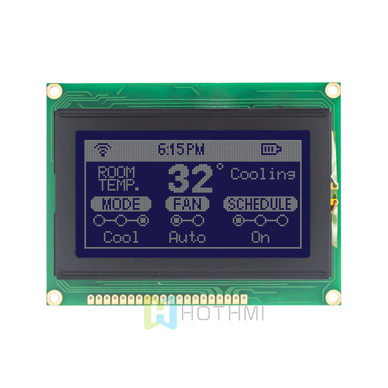 3.2"128X64 graphic LCD module/STN negative display/blue background white pixel display/white backlight/KS0107+KS0108 or compatible/transmissive polarizer