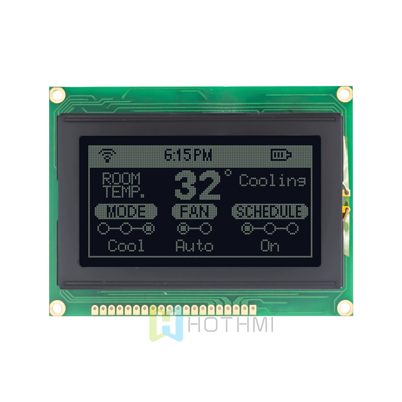 3.2 inch black graphic display/128x64 graphic LCD module / DFSTN negative white backlight/KS0108+KS0107 or compatible/5.0v/transflective polarizer