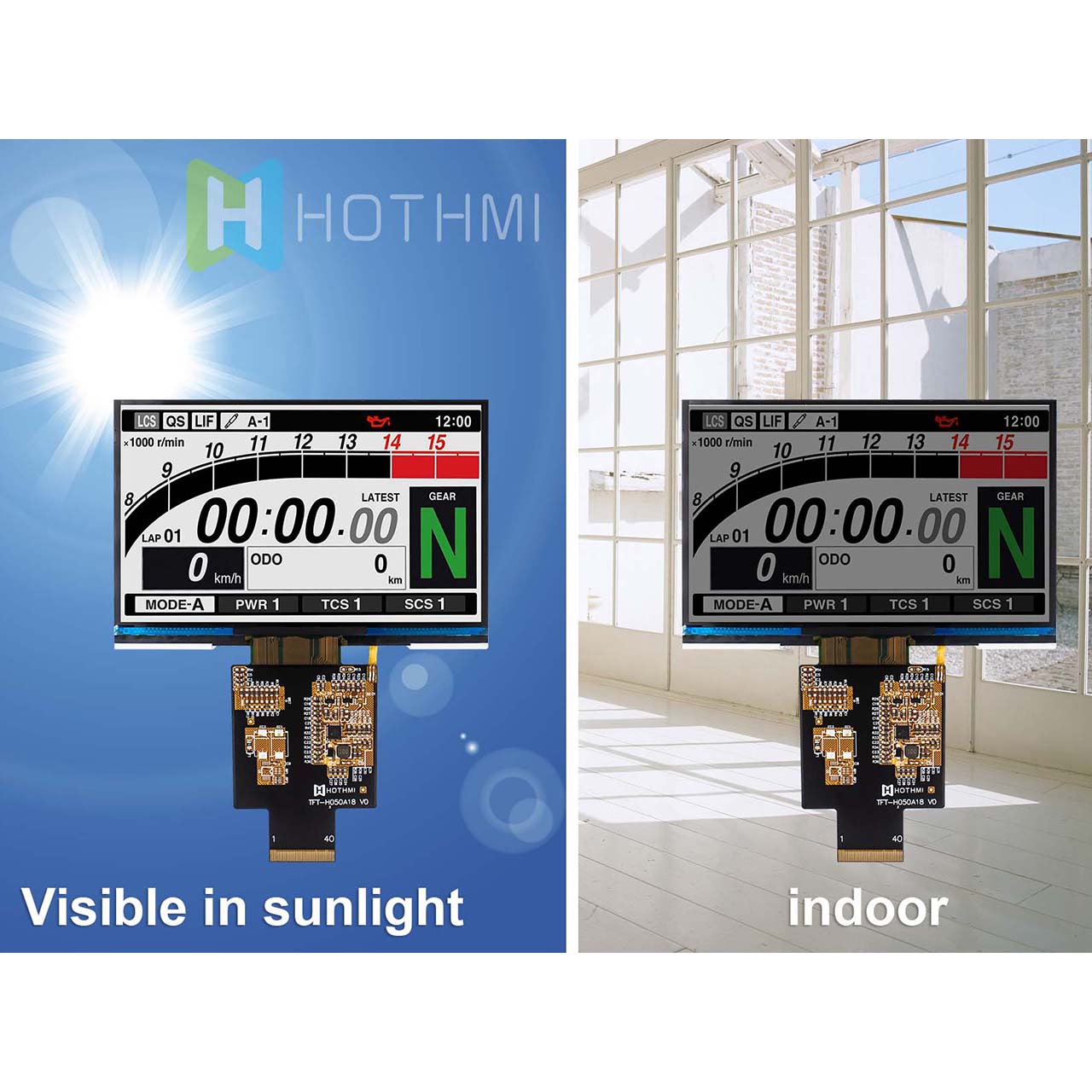 5 inch Transmissive TFT LCD | Sunlight Readable With RGB Interface