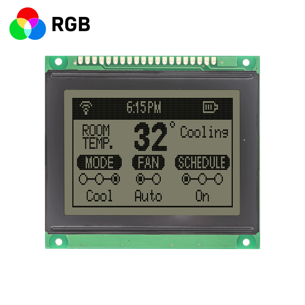 3-inch 128x64 Graphic LCD Module | Monochrome LCD Display Module | FSTN+Red, Green and Blue Backlight | Arduino