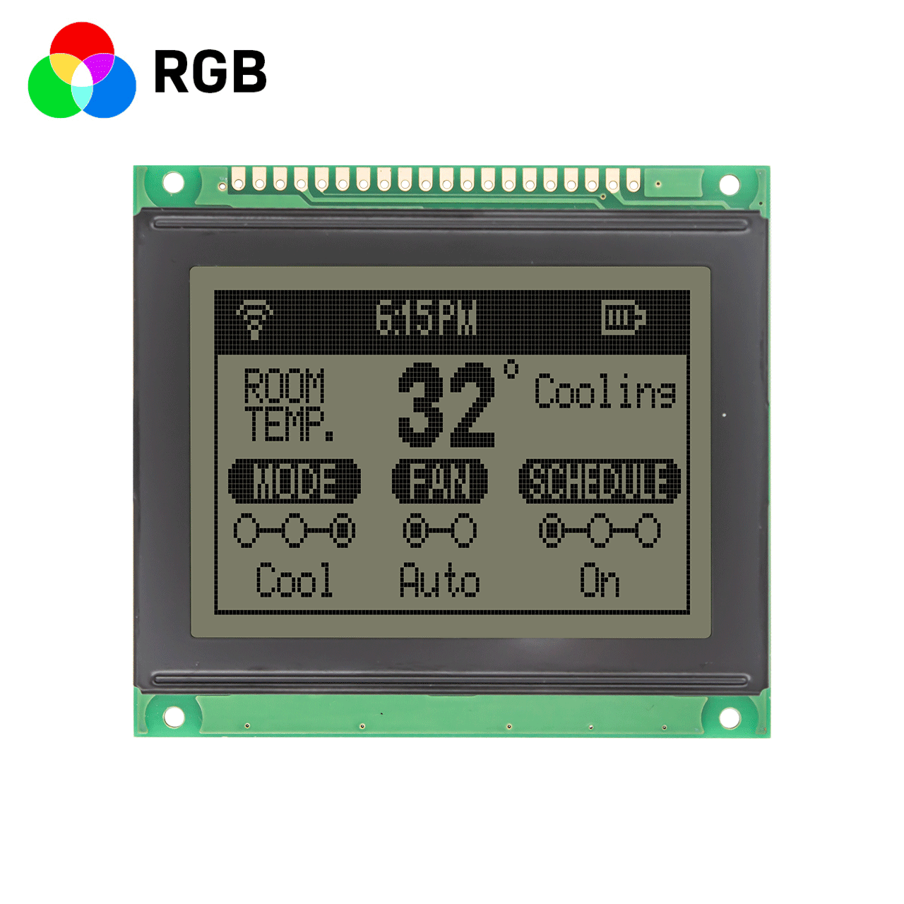 3-inch 128x64 Graphic LCD Module | Monochrome LCD Display Module | FSTN+Red, Green and Blue Backlight | Arduino