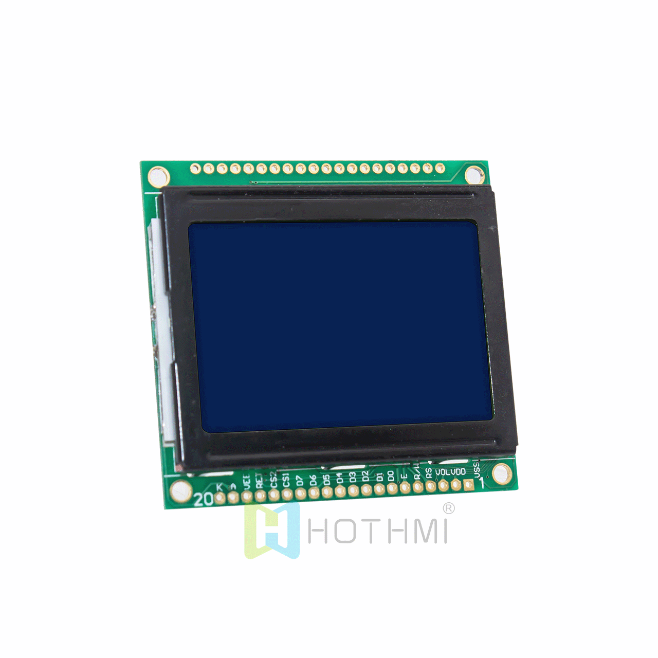 2 inch 128x64 graphic LCD LCM/white characters on blue background/multiple language fonts/STN- /MCU interface /5.0V