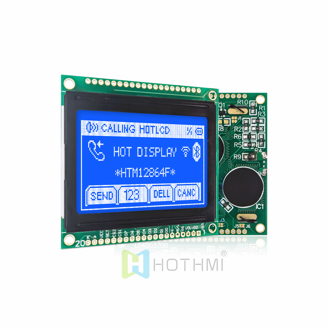 2 inch 128x64 graphic LCD LCM/white characters on blue background/multiple language fonts/STN- /MCU interface /5.0V