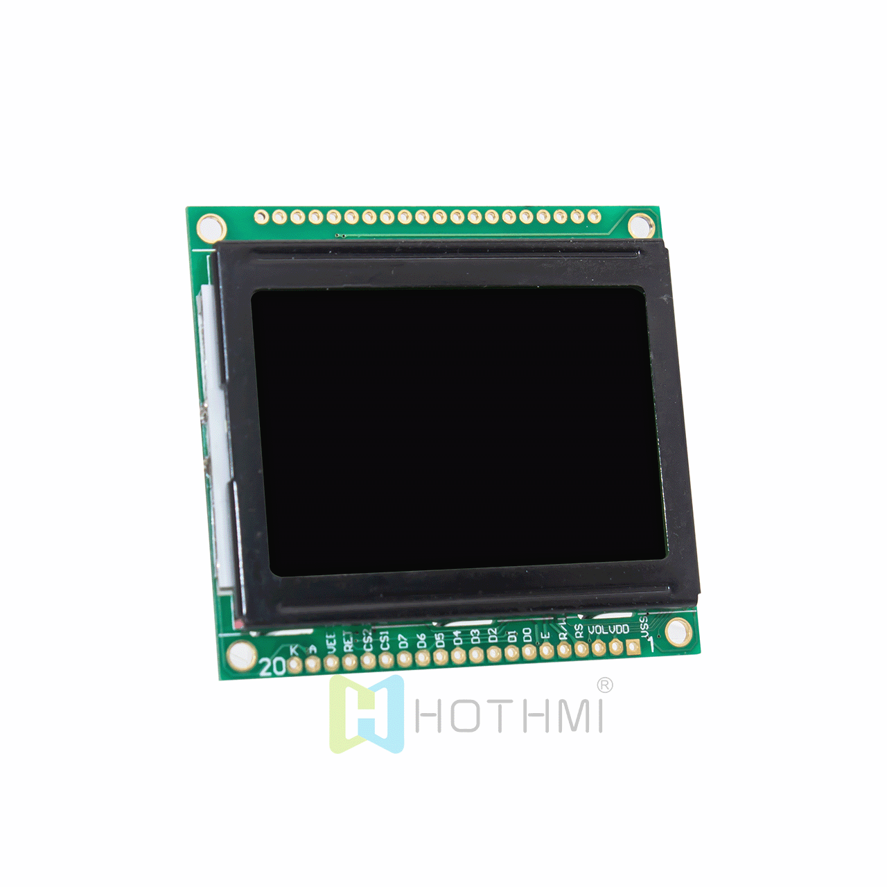 2.0-inch graphic dot matrix module/128x64 resolution/white text on black background/KS108 or AIP31108 control chip/SPI