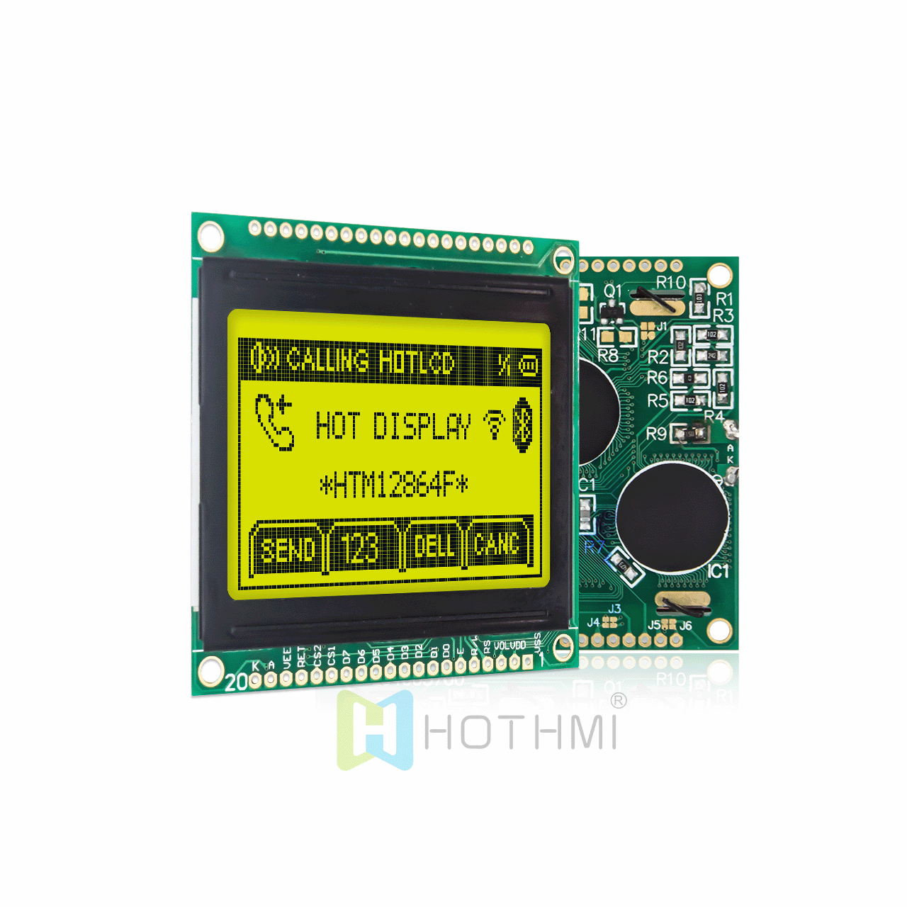 2-inch LCD graphic display module | 128x64 dot matrix graphic LCD module | STN gray film yellow-green backlight | arduino