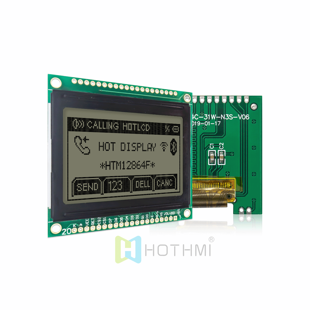 2" Graphic Transmissive LCD | 128X64 Graphic LCD Module | FSTN+ | RGB | Arduino