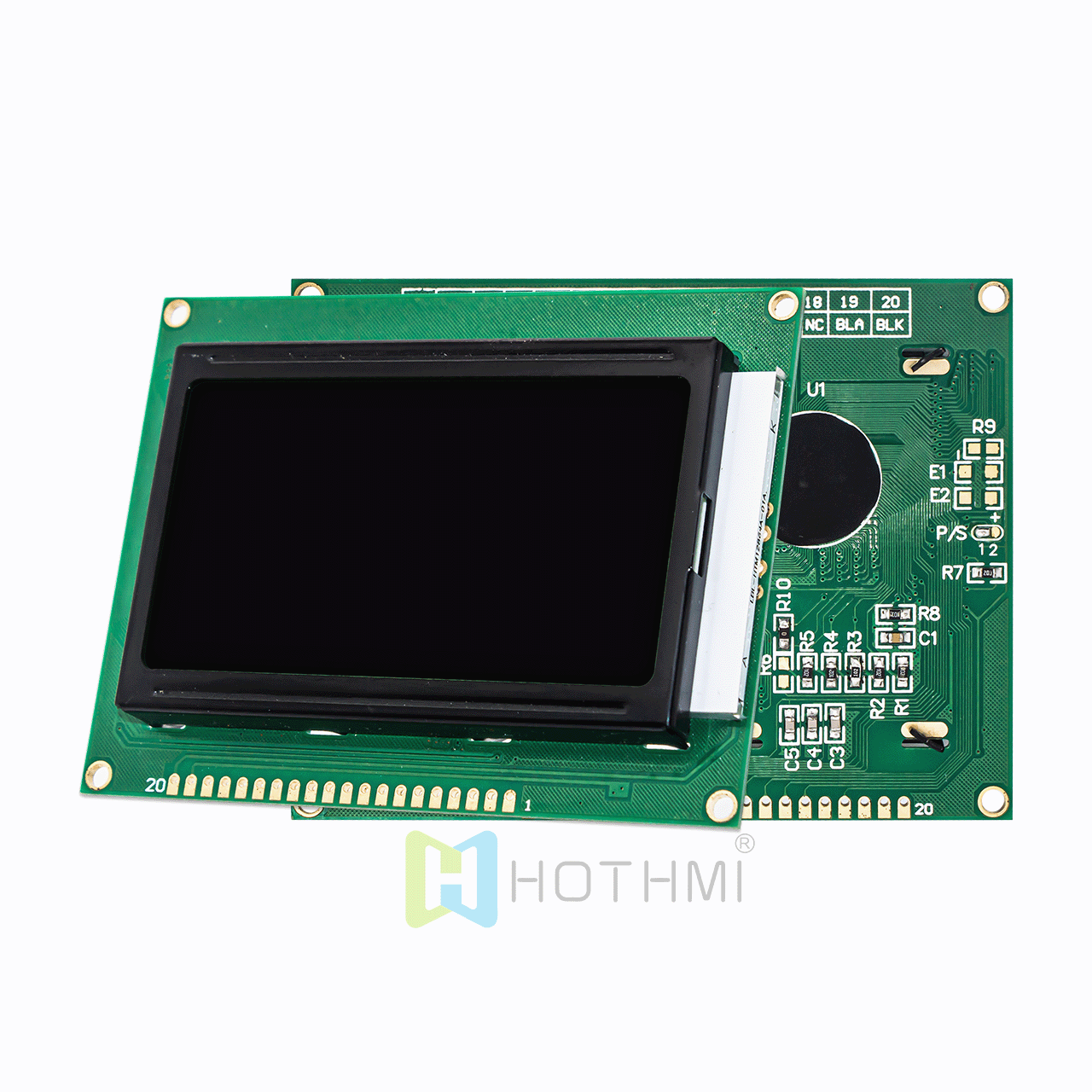 3.2 inch Black 128x64 Graphic LCD Display Module | DFSTN Negative Display | ST7920 | Arduino