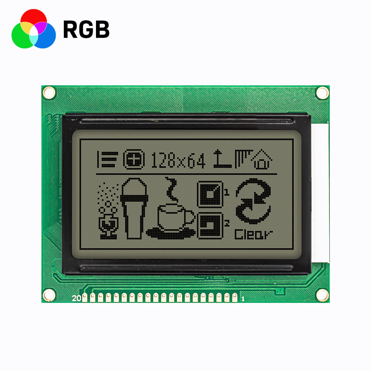 3.2 Inch 128x64 Graphic LCD Display Module For Arduino