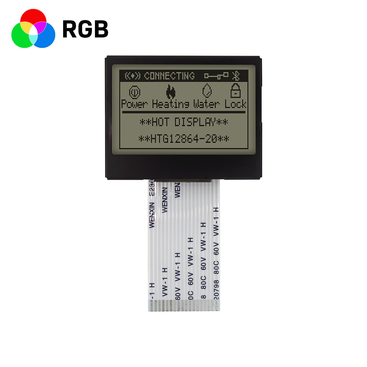 1.7-inch industrial control LCD display/128x64 graphic dot matrix LCD module/red, green and blue backlight/FSTN+/transmissive polarizer