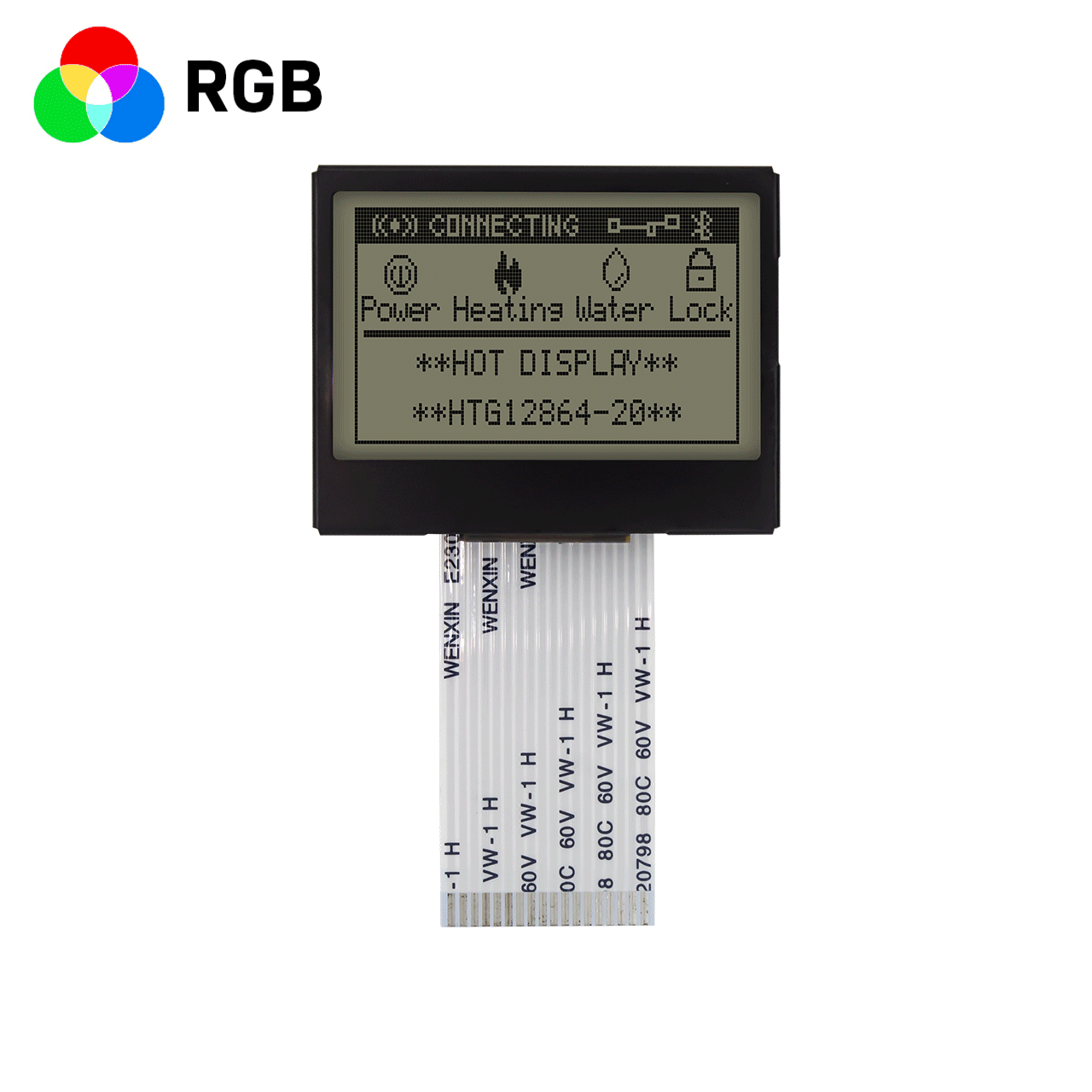 1.7-inch industrial control LCD display/128x64 graphic dot matrix LCD module/red, green and blue backlight/FSTN+/transmissive polarizer