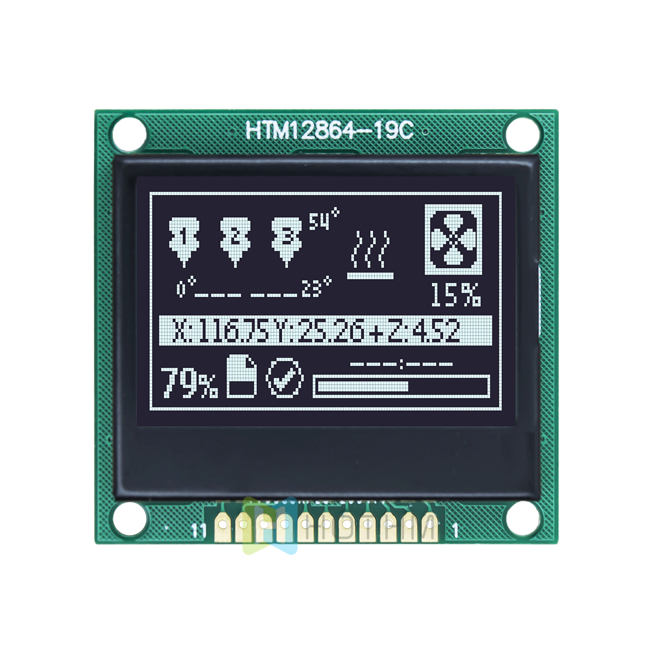 128 x 64 LCD Module | Black Backgound With White Backlight