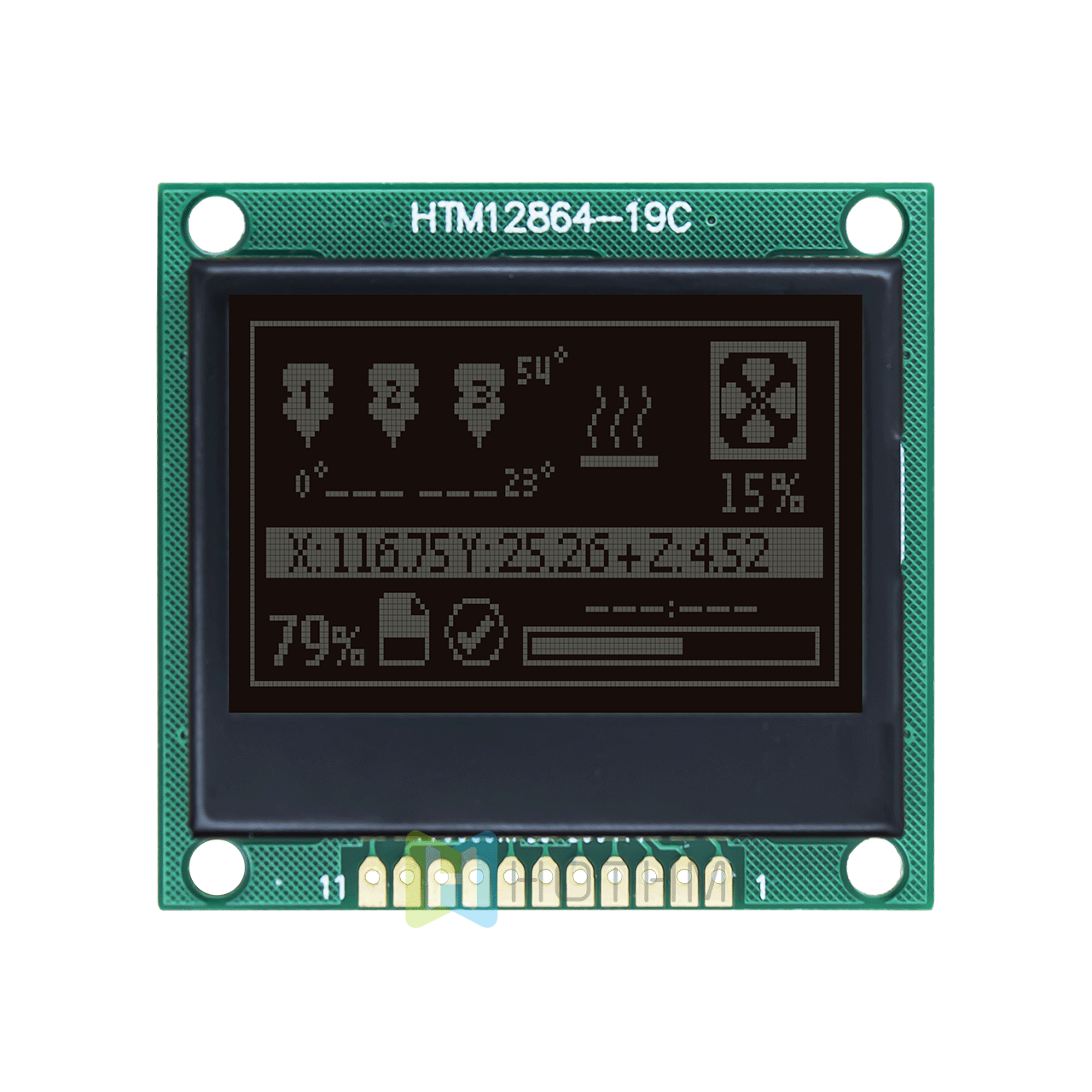 128 x 64 LCD Module | Black Backgound With White Backlight