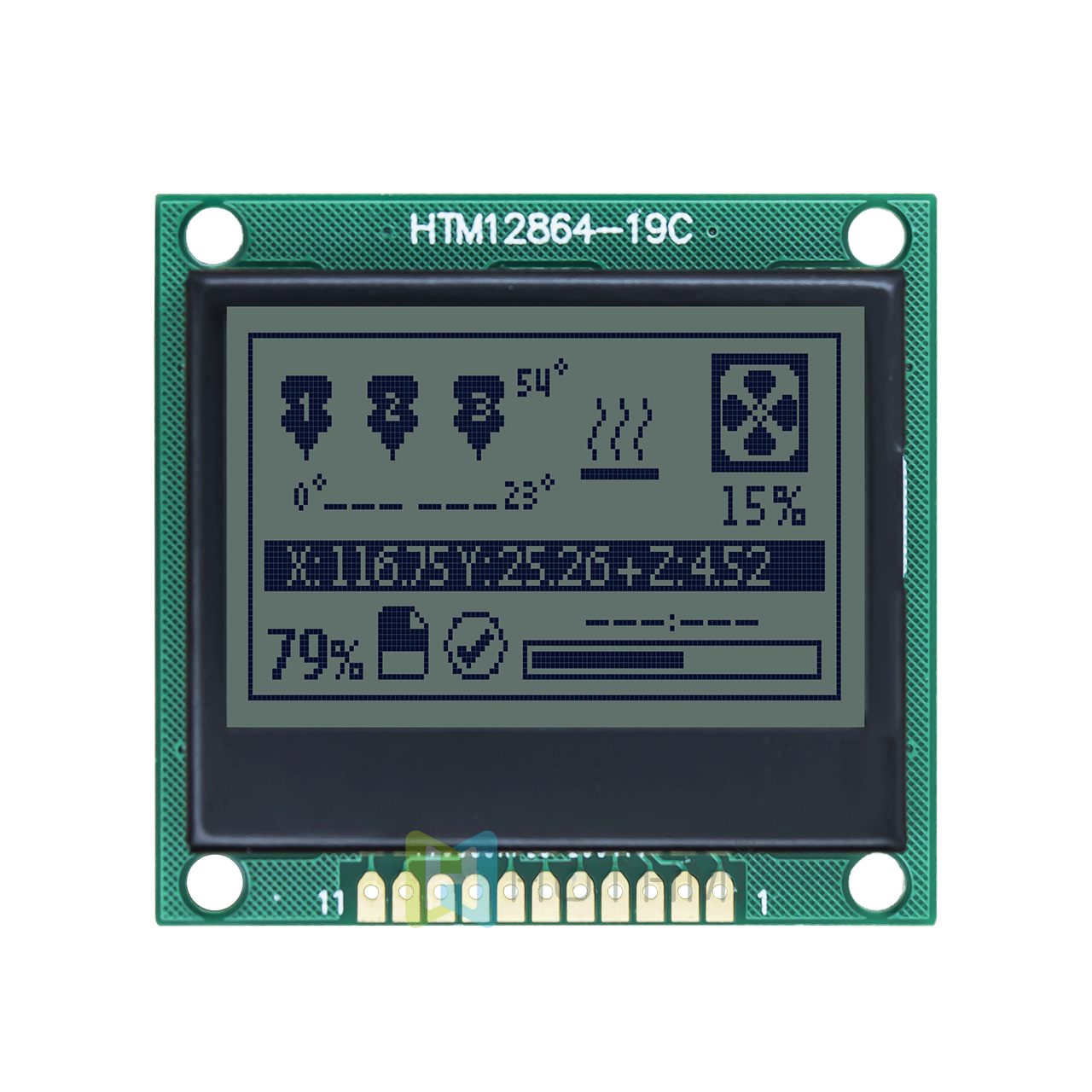 1.7 "128 x 64 LCD graphic display module with STN(+) yellow-green backlight |for Arduino