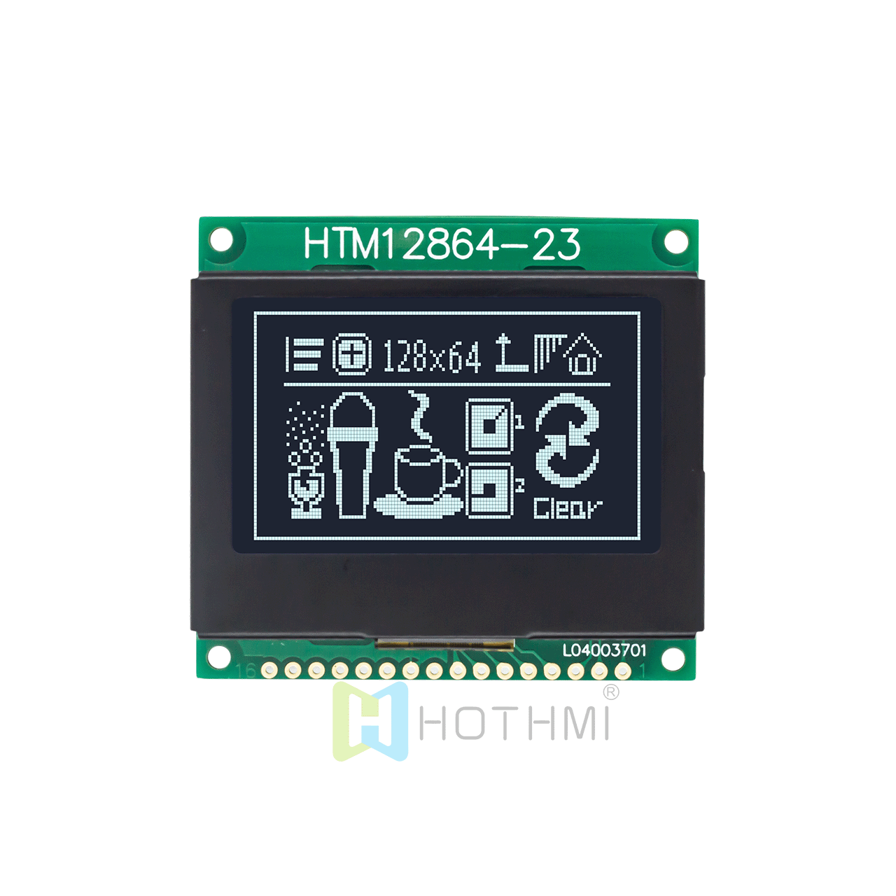 2.0 inch black 128x64 LCD Display Module with ST7565 Controller