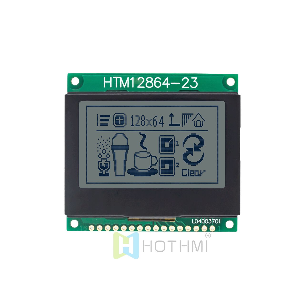 2.0 inch LCD graphic module/128x64 dot matrix yellow-green graphic LCD/STN+/3.3v/MCU interface