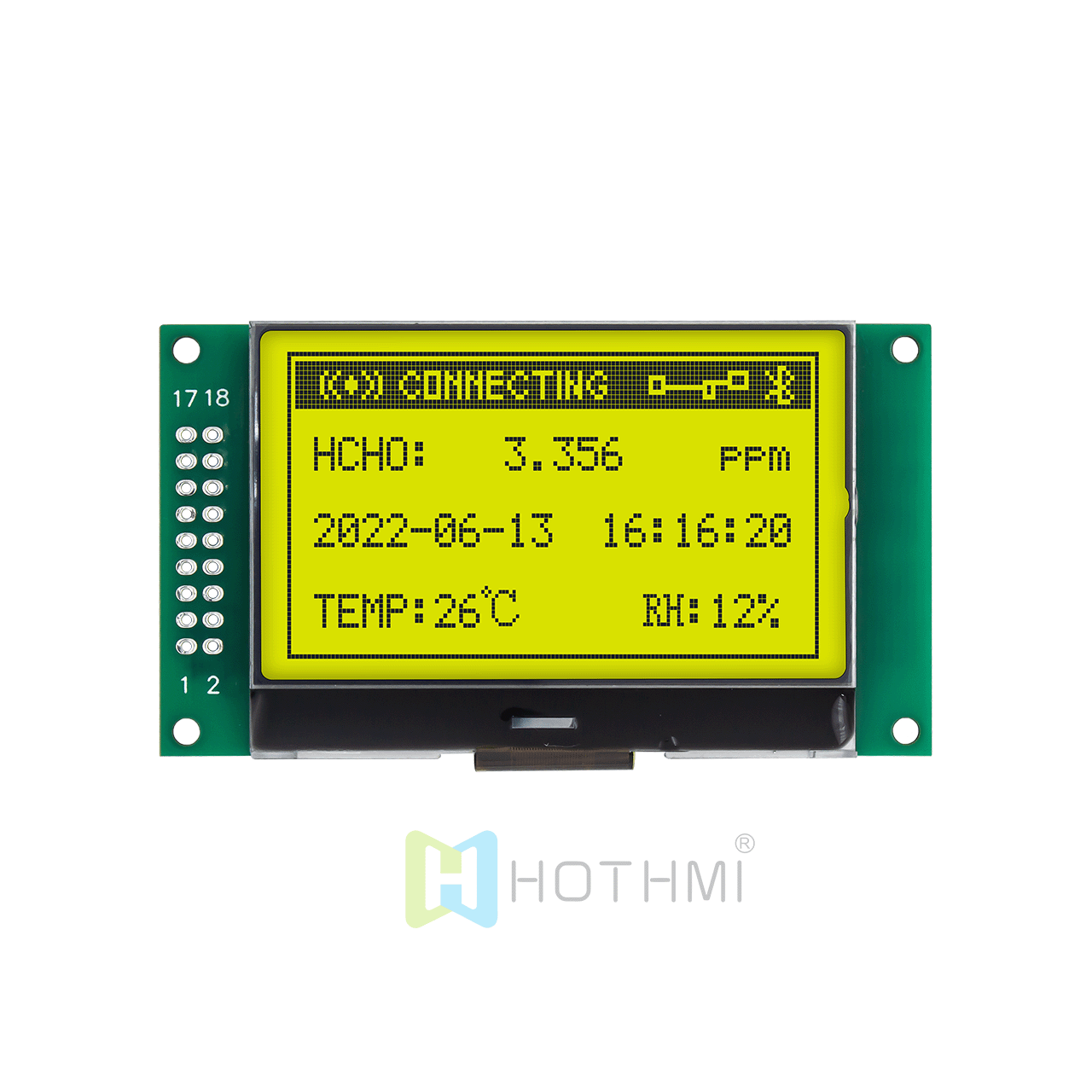 2.4 inch LCD132x64 industrial control graphic LCD screen/STN positive display yellow-green background/MCU interface