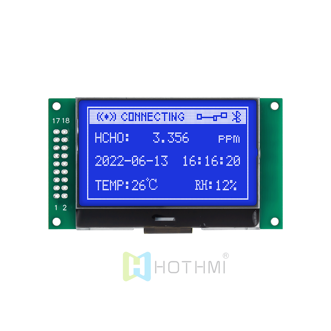 2.4 inch 132x64 graphic lcd screen/64x132 graphic dot matrix lcd module/STN negative display/blue background with white characters