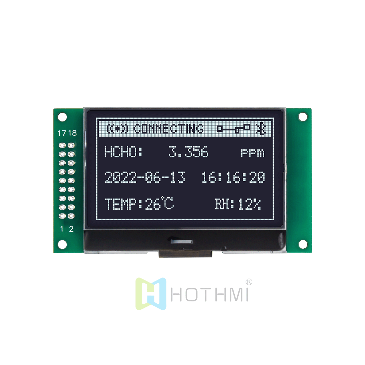 2.4-inch 132x64 LCD graphic LCD screen/132 X 64 graphic dot matrix LCD module/DFSTN negative display/white text on black background