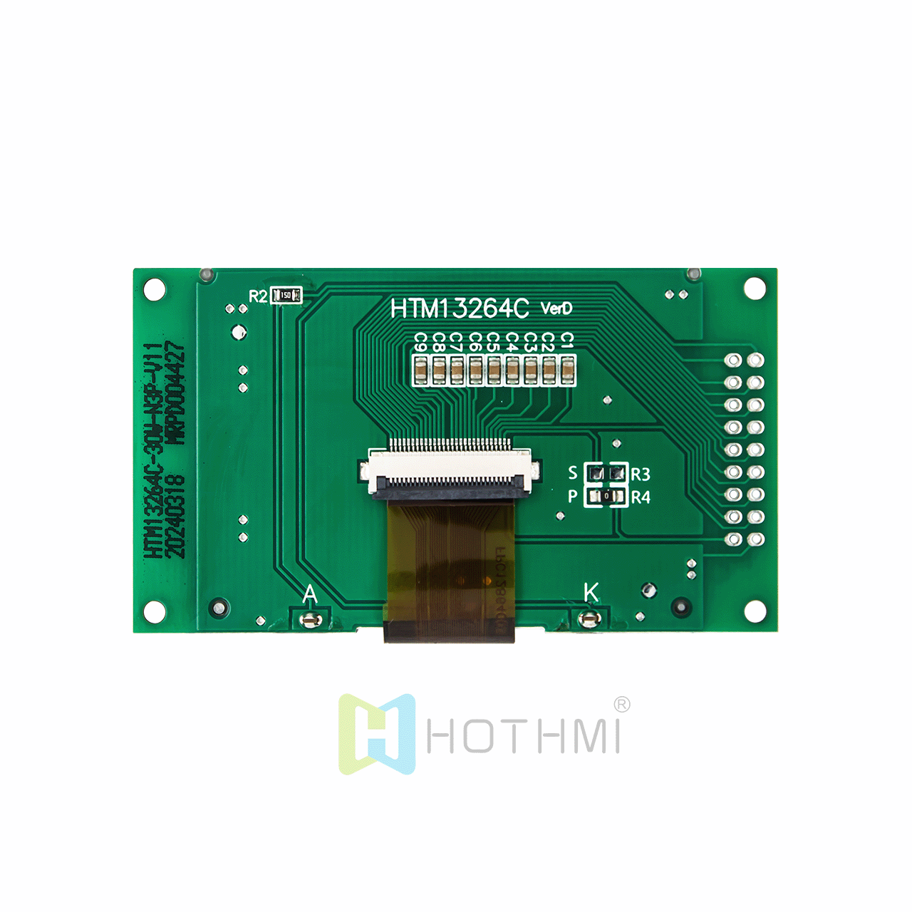 2.4-inch 132x64 LCD graphic LCD screen/132 X 64 graphic dot matrix LCD module/DFSTN negative display/white text on black background