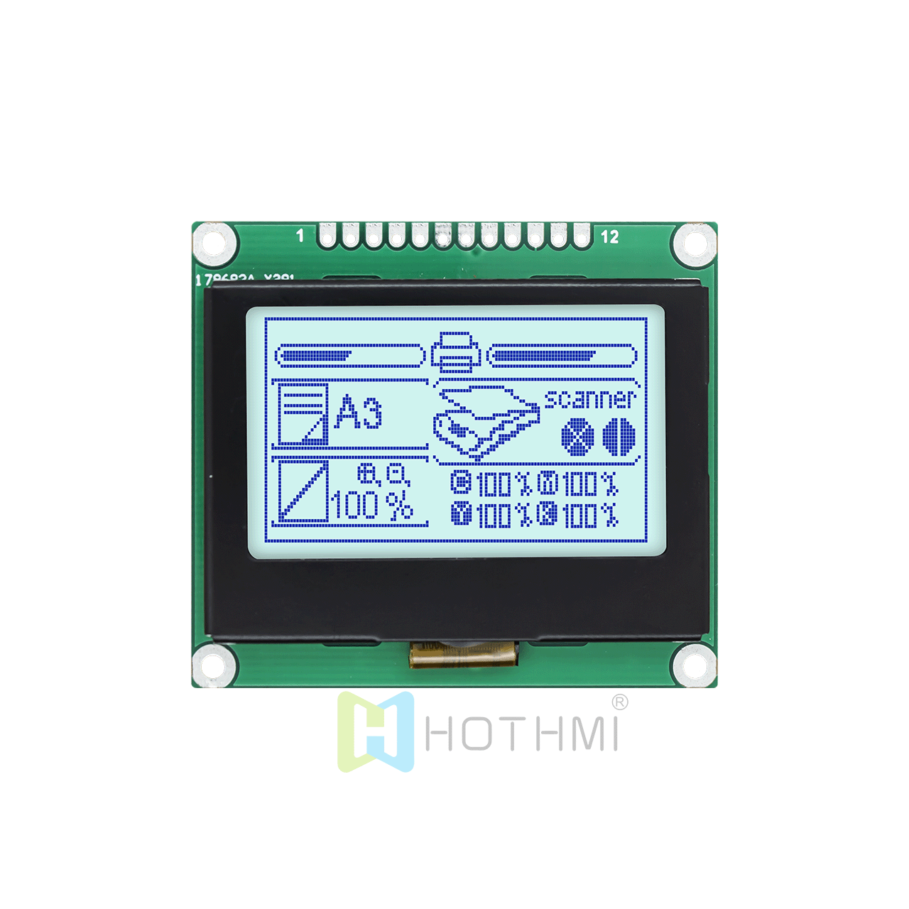2-inch LCD Graphic Display Module | 128 X 64 Graphic Dot Matrix Module | STN Positive Display | SPI Interface | ST7567 Controller