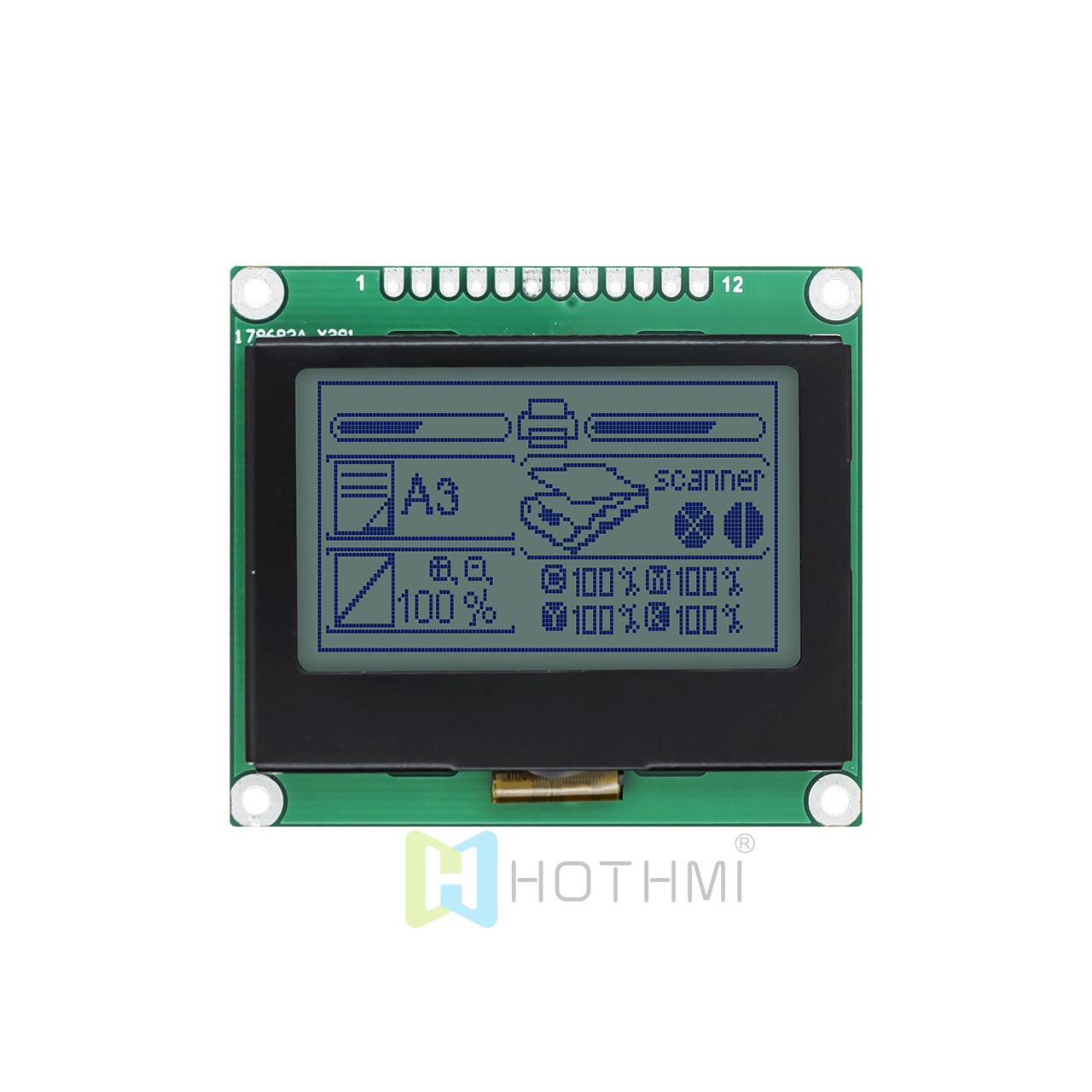 2-inch LCD Graphic Display Module | 128 X 64 Graphic Dot Matrix Module | STN Positive Display | SPI Interface | ST7567 Controller