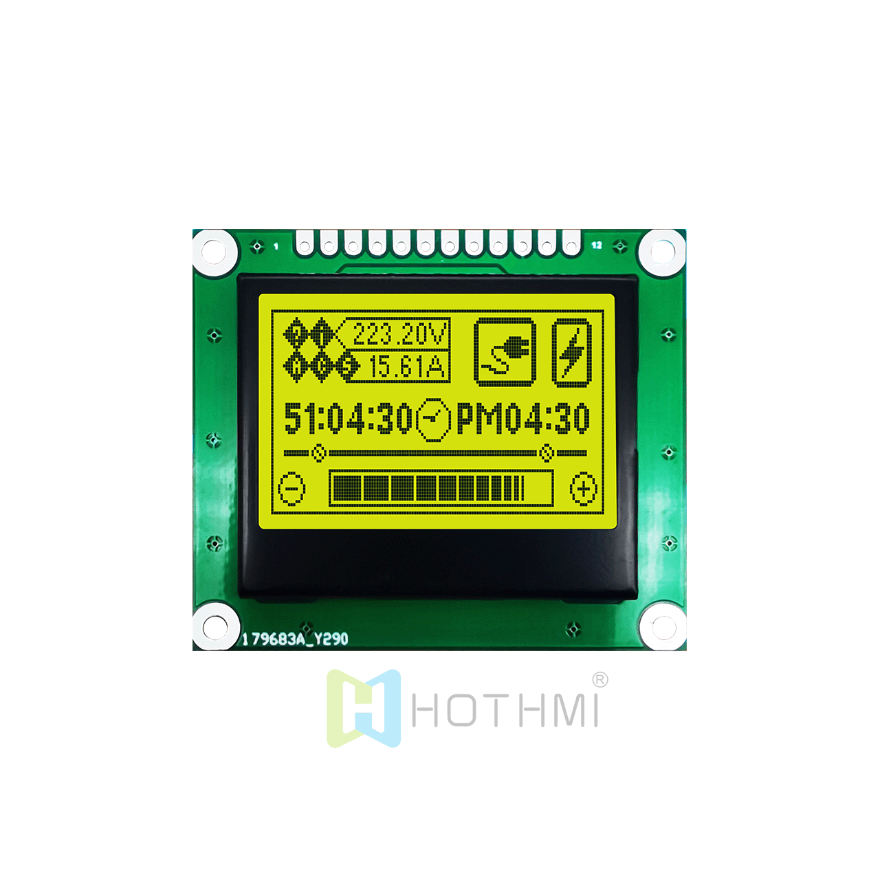 1.7 inch LCD 128x64 Graphic LCD Display | ST7567 | SPI Interface | Graphic Module Display, STN + Yellow-Green Backlight