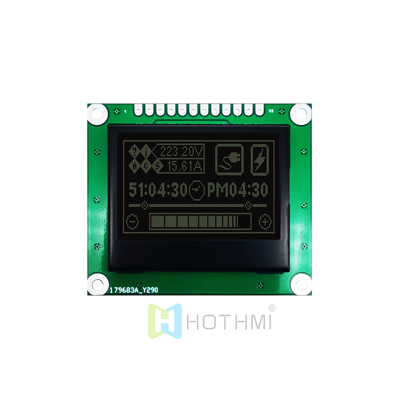 128 x 64 Graphic LCD | DFSTN- White Text On Black Background