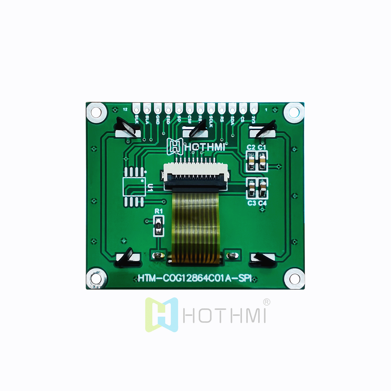 1.7" Graphic LCD | 128 x 64 Graphic LCD | STN + Transflective Polarizer | Blue on Gray