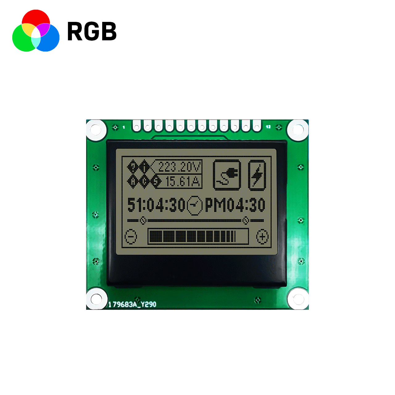 1.7 inch 128 x 64 Graphic LCD | 12864 Graphic LCD | FSTN +RGB Red Green Blue Backlight | Fully Transmissive Polarizer