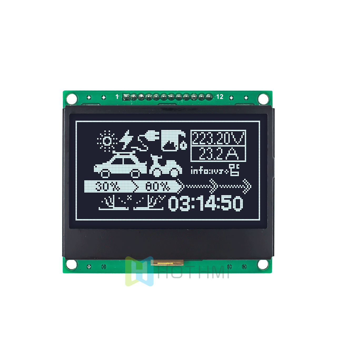 3 inch 128x64 Graphic LCD Display Module | White Pixels on Blackgriund Arduino