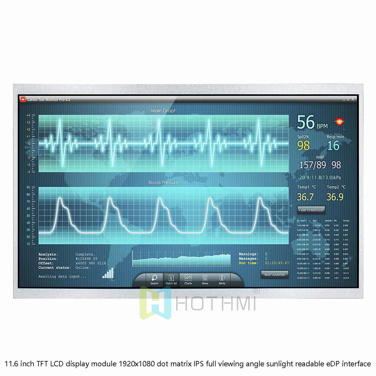 11.6 Inch TFT LCD Display Module | 1920x1080 With  eDP Interface Sunlight Readable