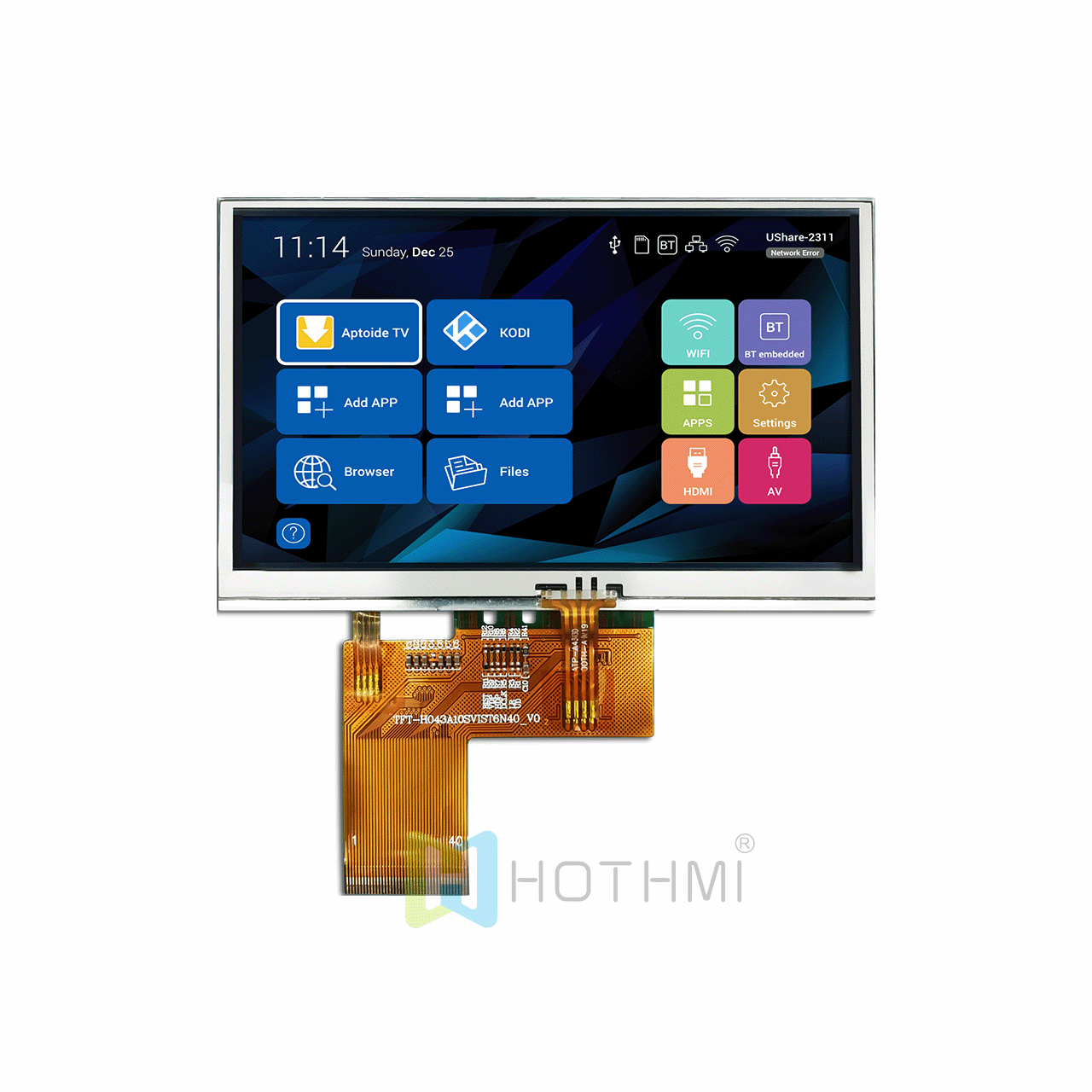 4.3 Inch TFT LCD Display Module | Resistive Touchscreen With ST7262 Controller