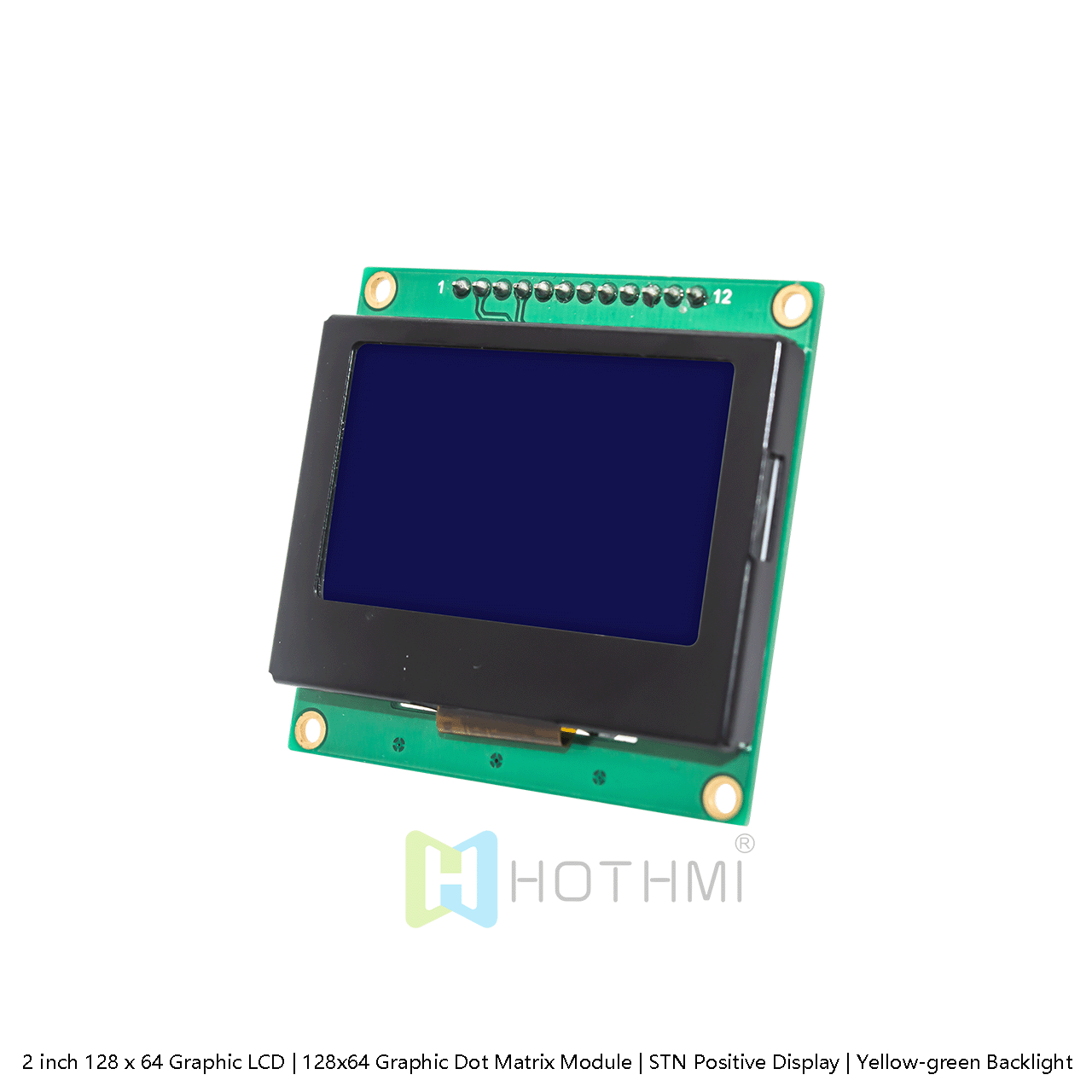 2 inch 128 x 64 Graphic LCD | For Arduino | White Backlight | 128x64 Graphic LCD Module | ST7567 SPI | STN Negative Display | White Characters on Blue Background