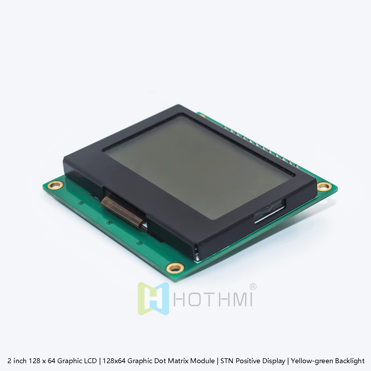 2 inch 128x64 Graphic LCD | STN Positive | Grey Background with Blue Text