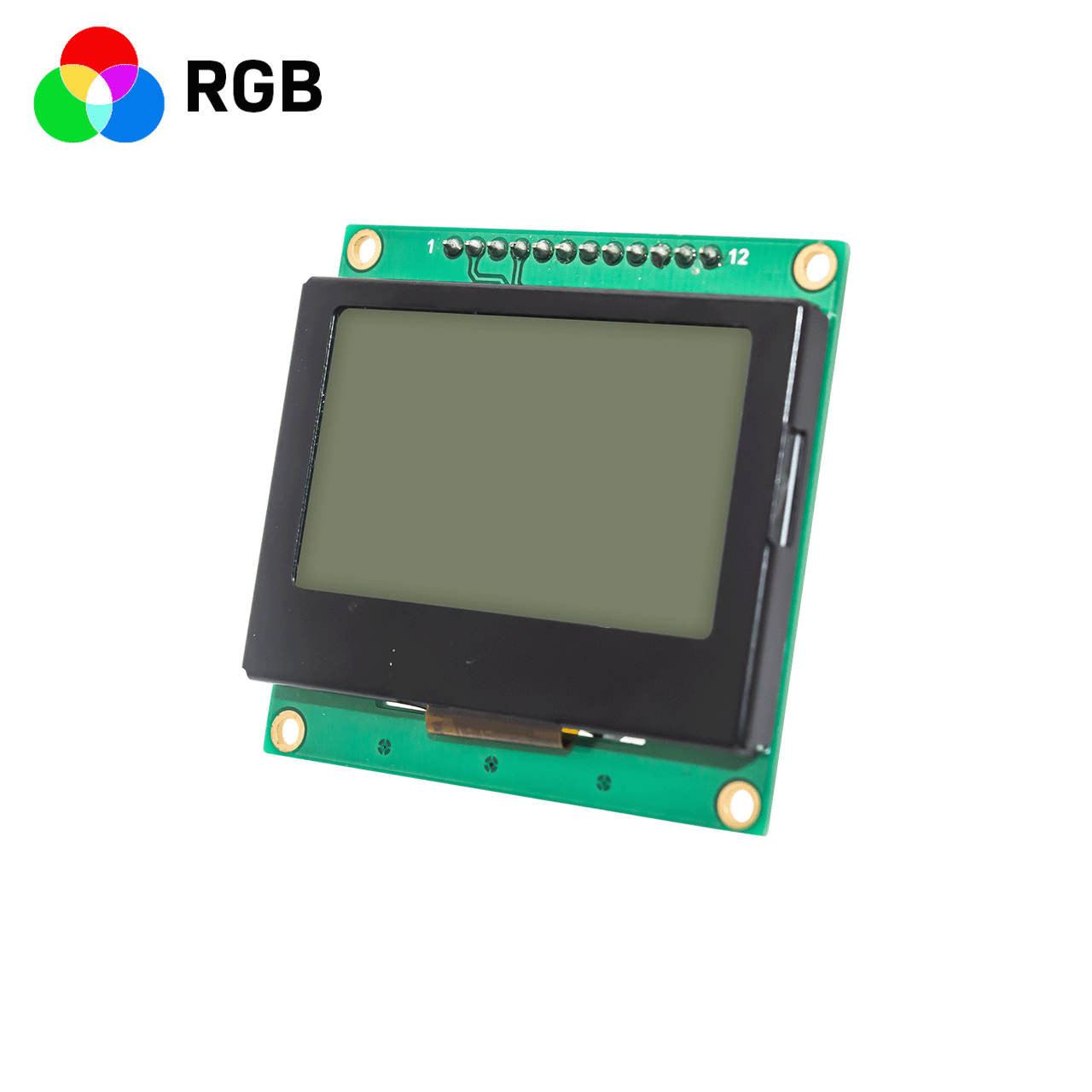 2" 128x64 Graphic LCD | 128 x 64 Graphic LCD | FSTN Positive | SPI Interface | RGB Red Green Blue Backlight