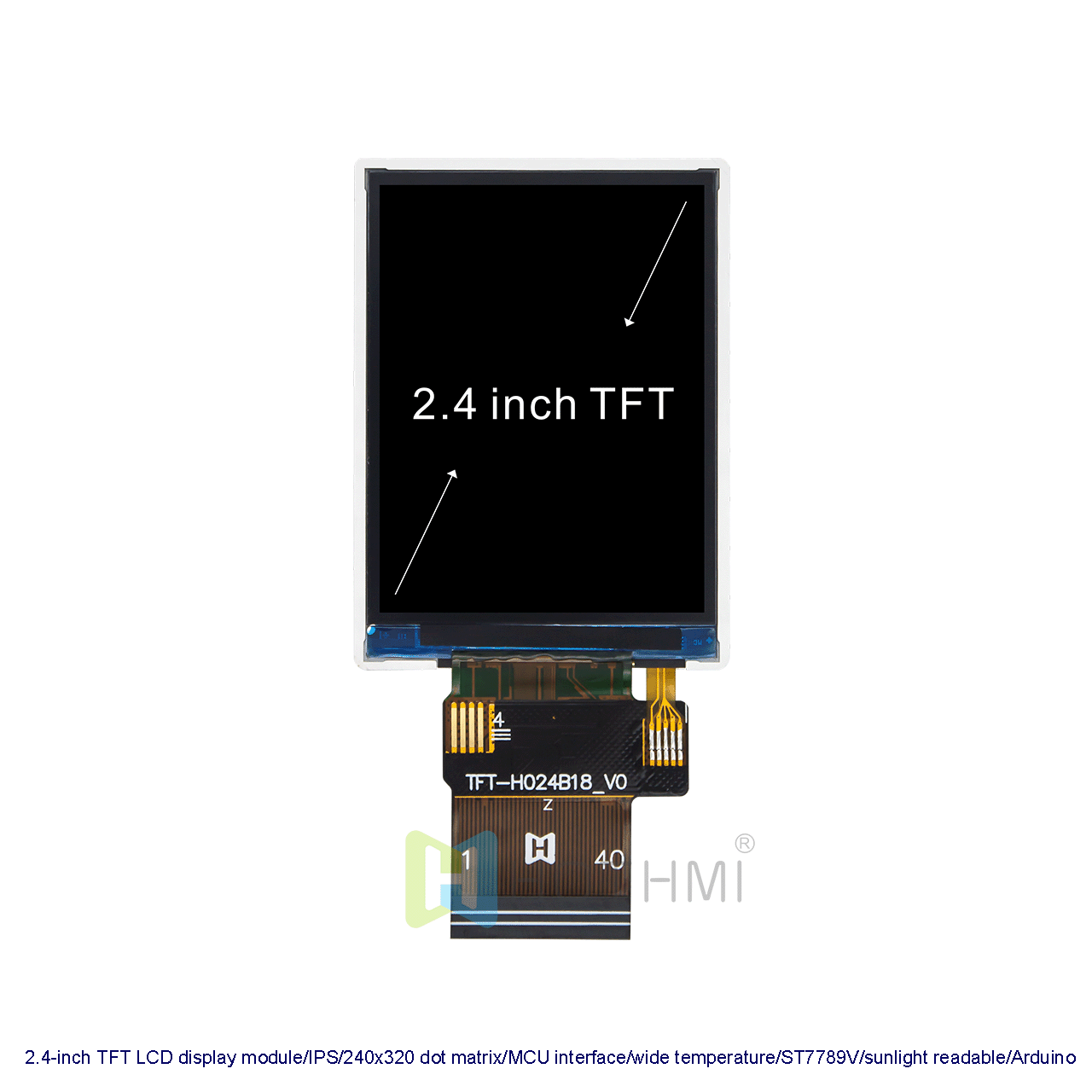 2.4-inch Sunlight Readable TFT LCD Display Module | 240x320 Resolution With ST7789V Controller