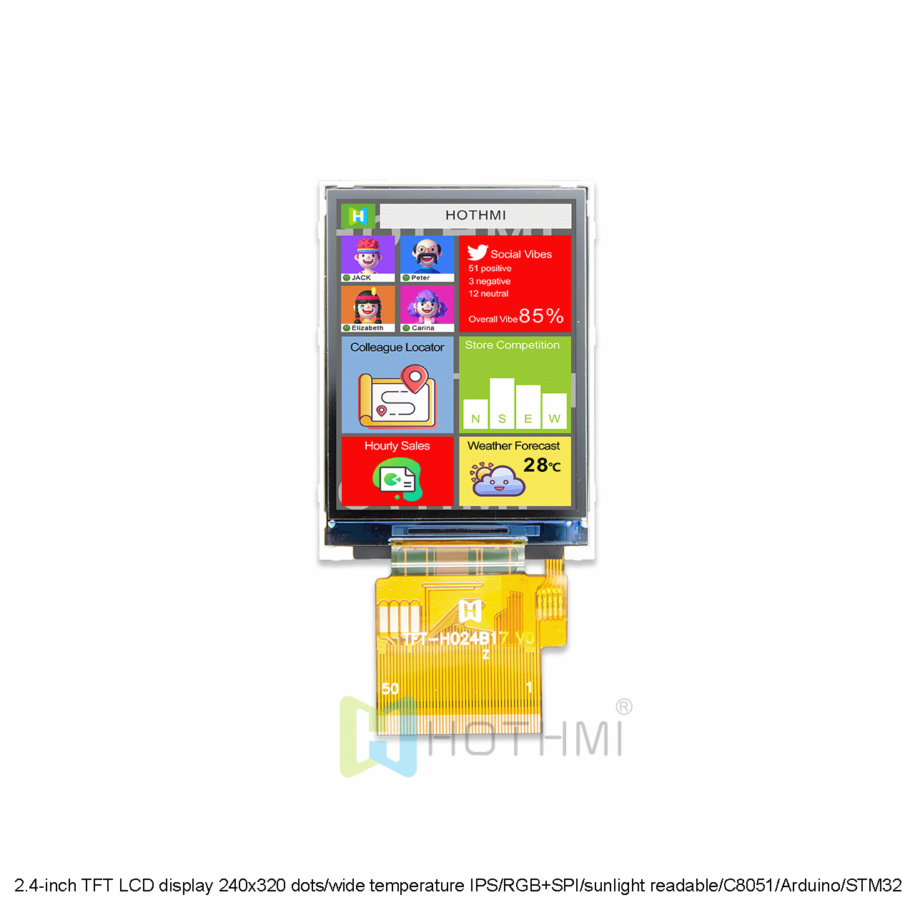 2.4-inch 240x320 TFT LCD Display With RGB Interface