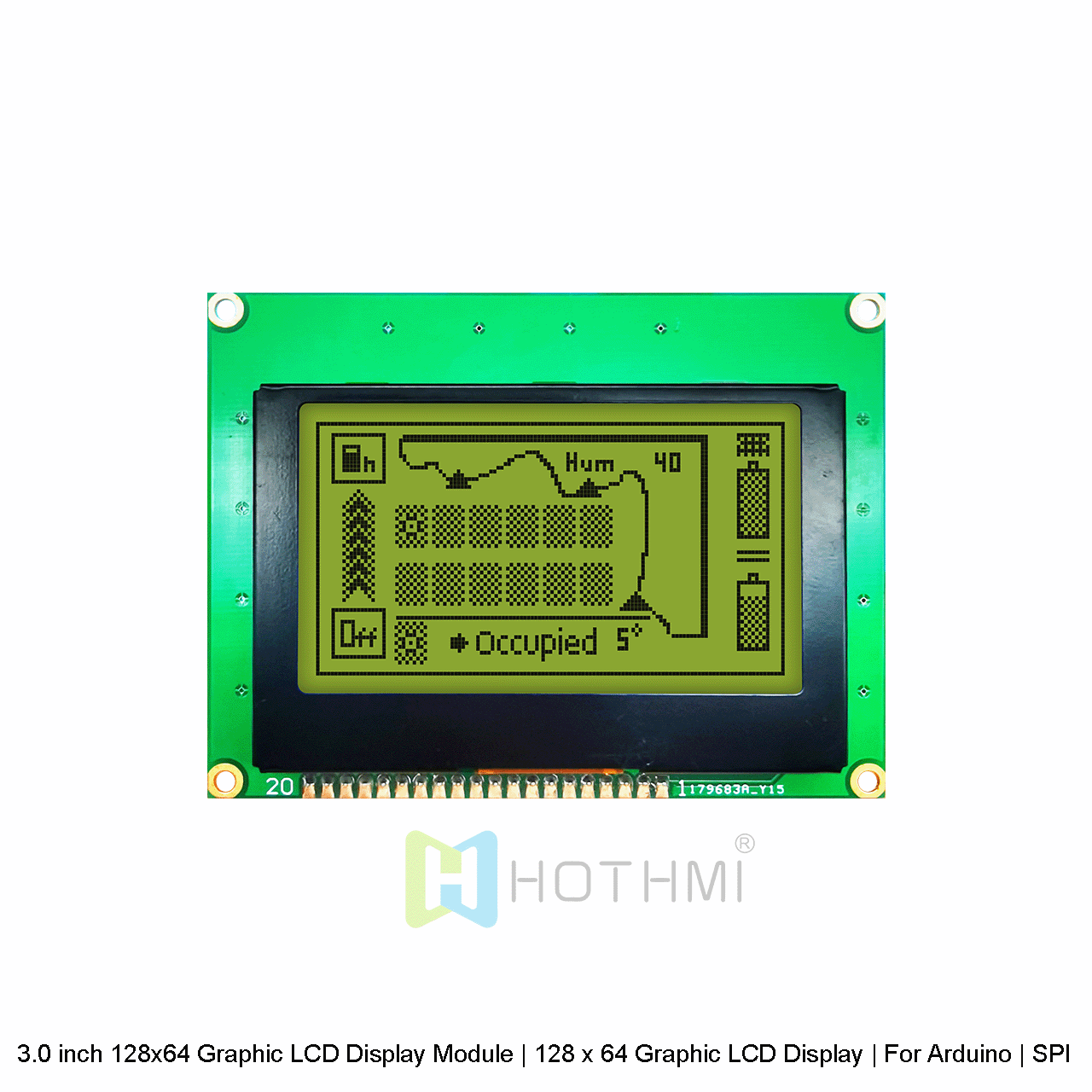 3.0 inch 128x64 Graphic LCD Display Module | 128 x 64 Graphic LCD Display | For Arduino | SPI Interface