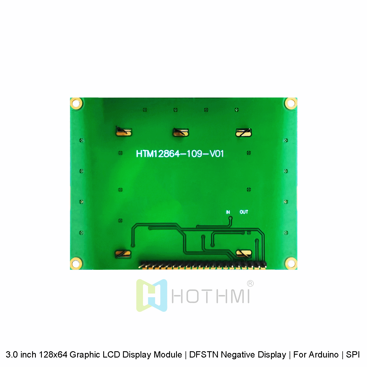 3.0 Inch 128x64 Graphic LCD Display Module | Black Background With White Pixels